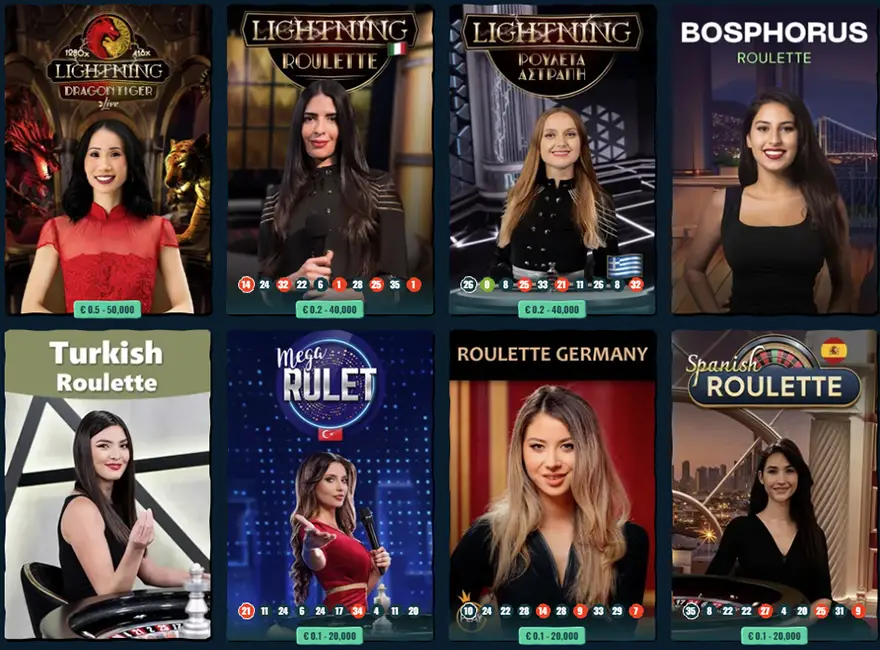 Ζωντανά παιχνίδια στο Spinanga Casino